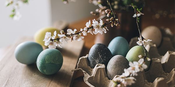 painted eggs at Easter